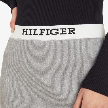  Tommy Hilfiger Lurex Kadın Gri Etek