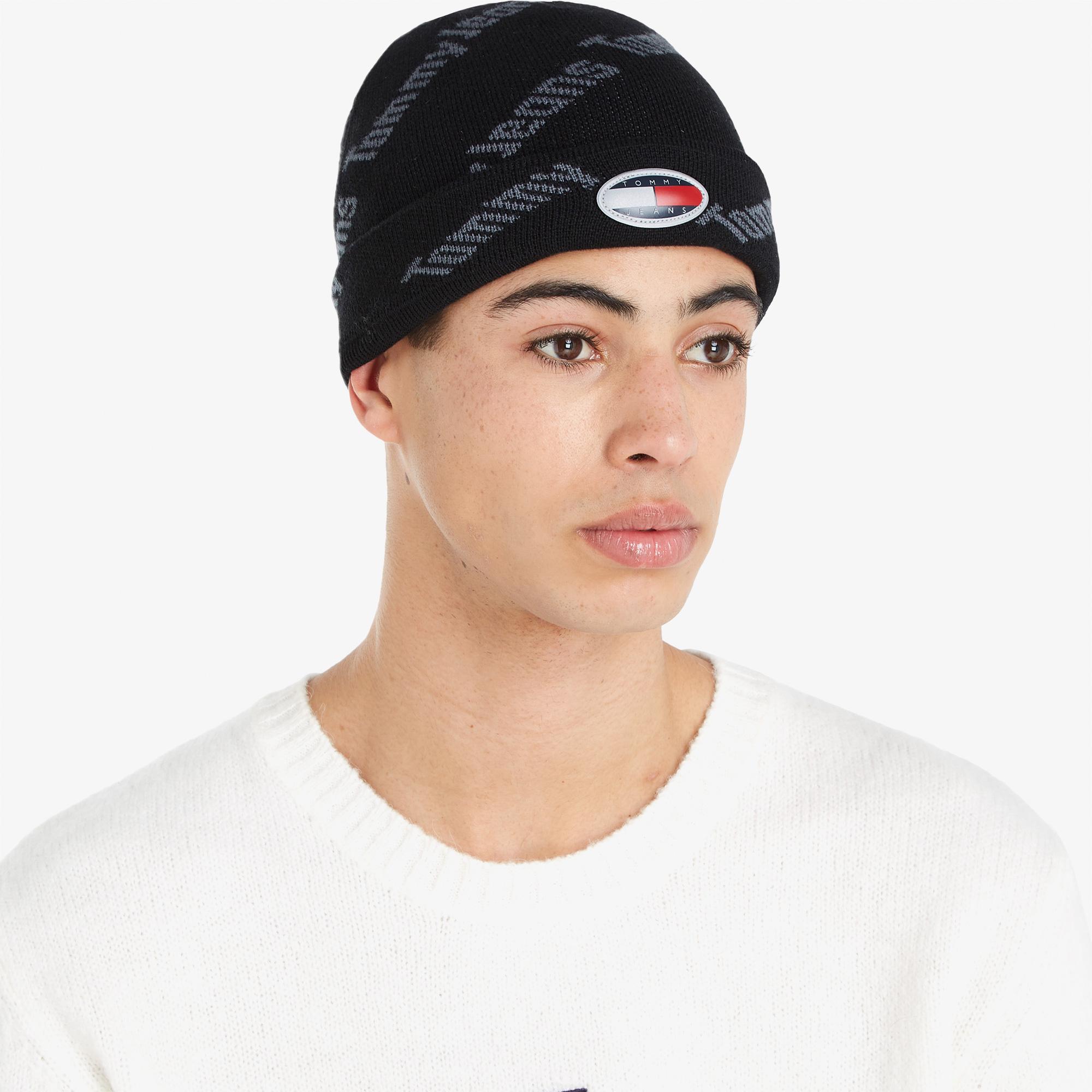 Tommy Jeans Skater Boy S Print Erkek Siyah Bere