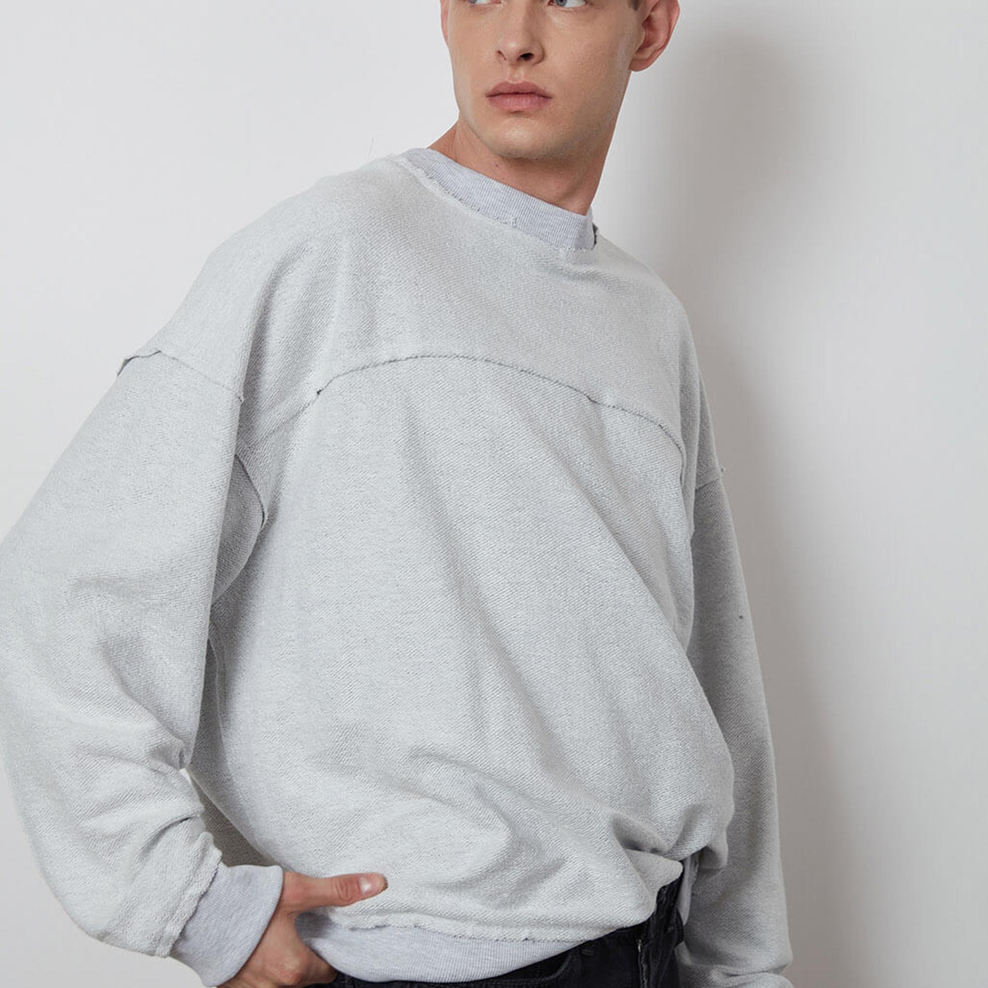Pis Dikişli Oversize Sweatshirt