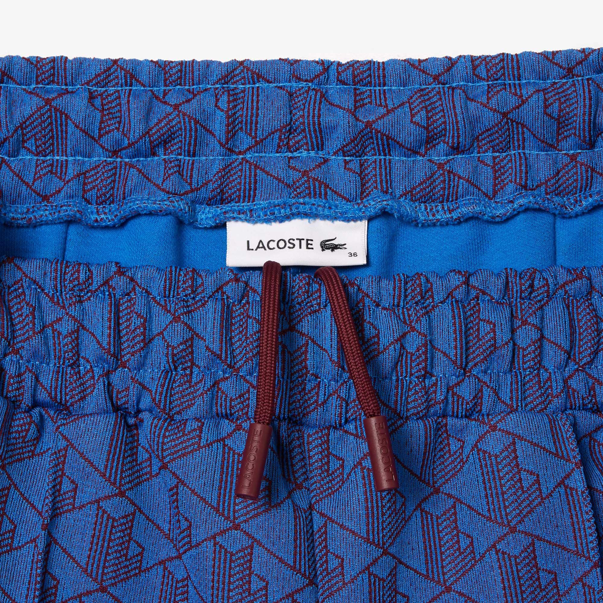 Kadın Straight Fit Monogram Mavi Eşofman Altı