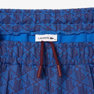  Kadın Straight Fit Monogram Mavi Eşofman Altı