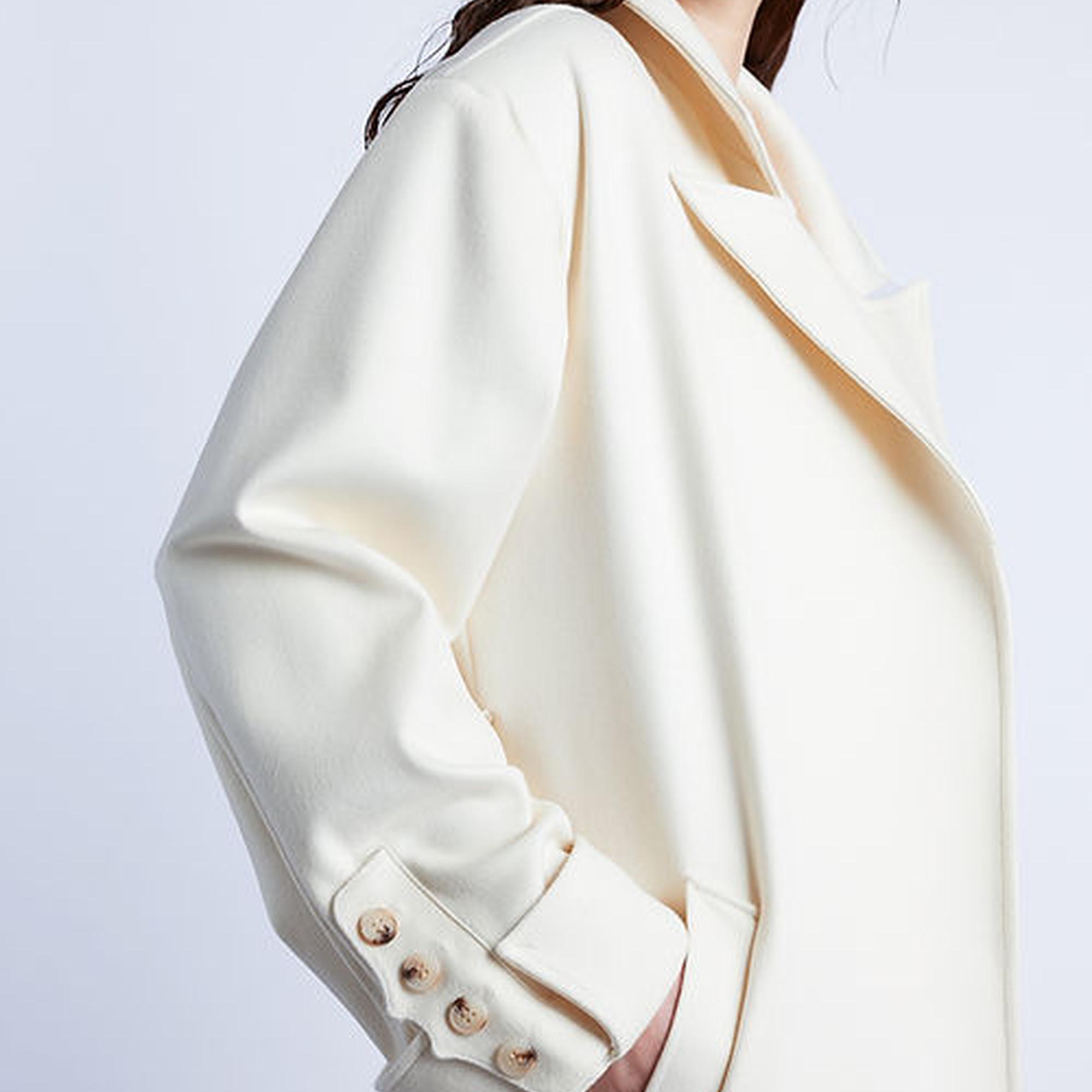 Wabi Sabi Kadın Ekru Rope Kaşmir Kaban