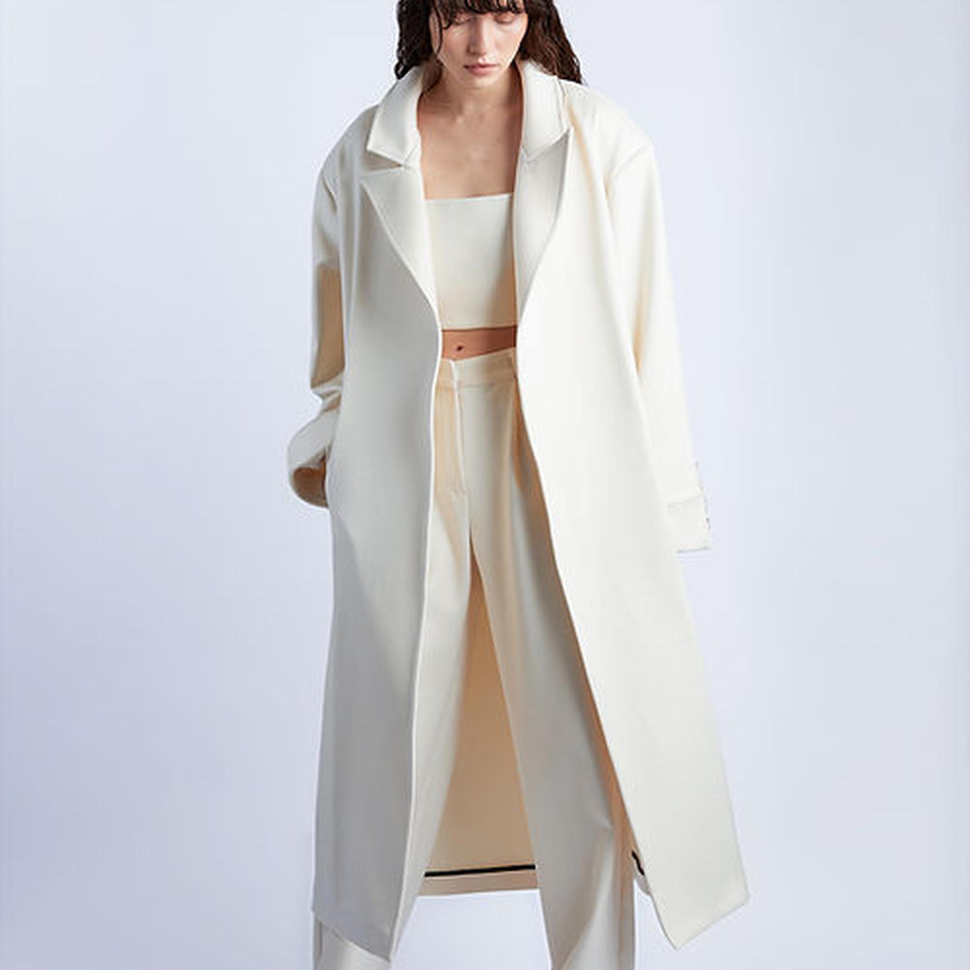 Wabi Sabi Kadın Ekru Rope Kaşmir Kaban