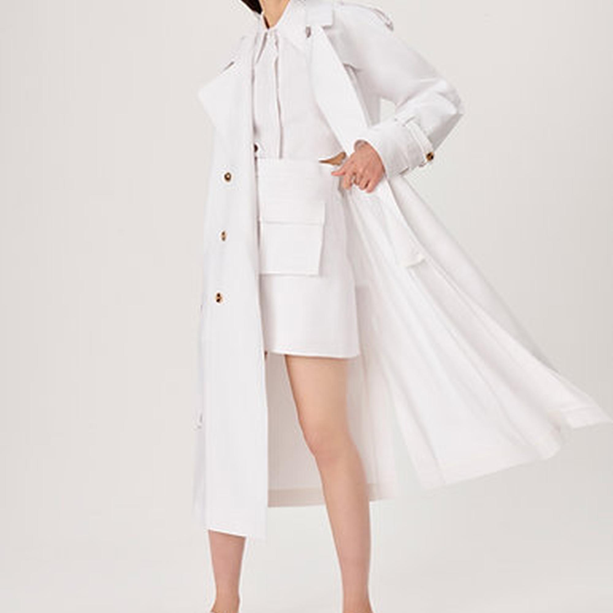 Wabi Sabi Kadın Beyaz Vento Trençkot