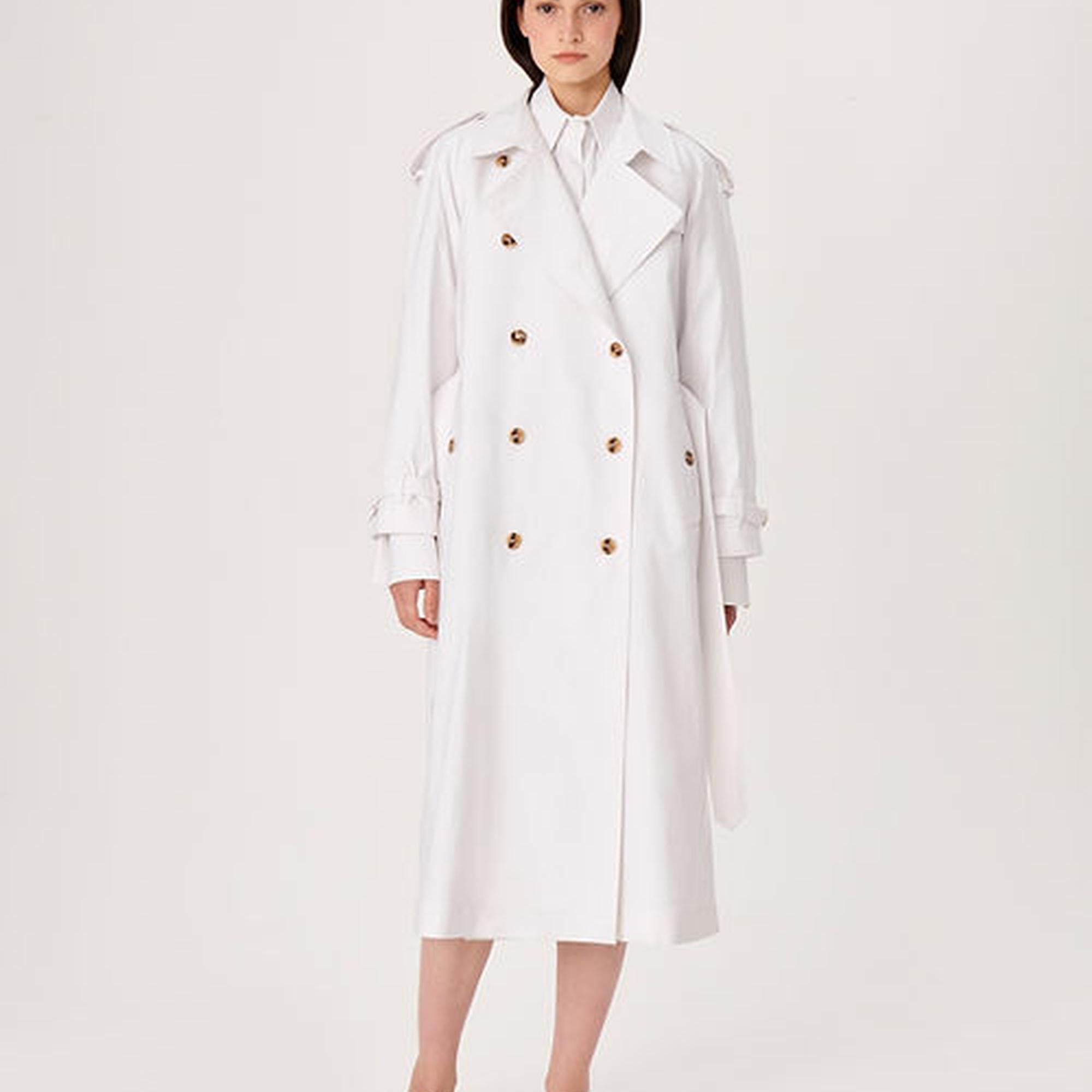 Wabi Sabi Kadın Beyaz Vento Trençkot