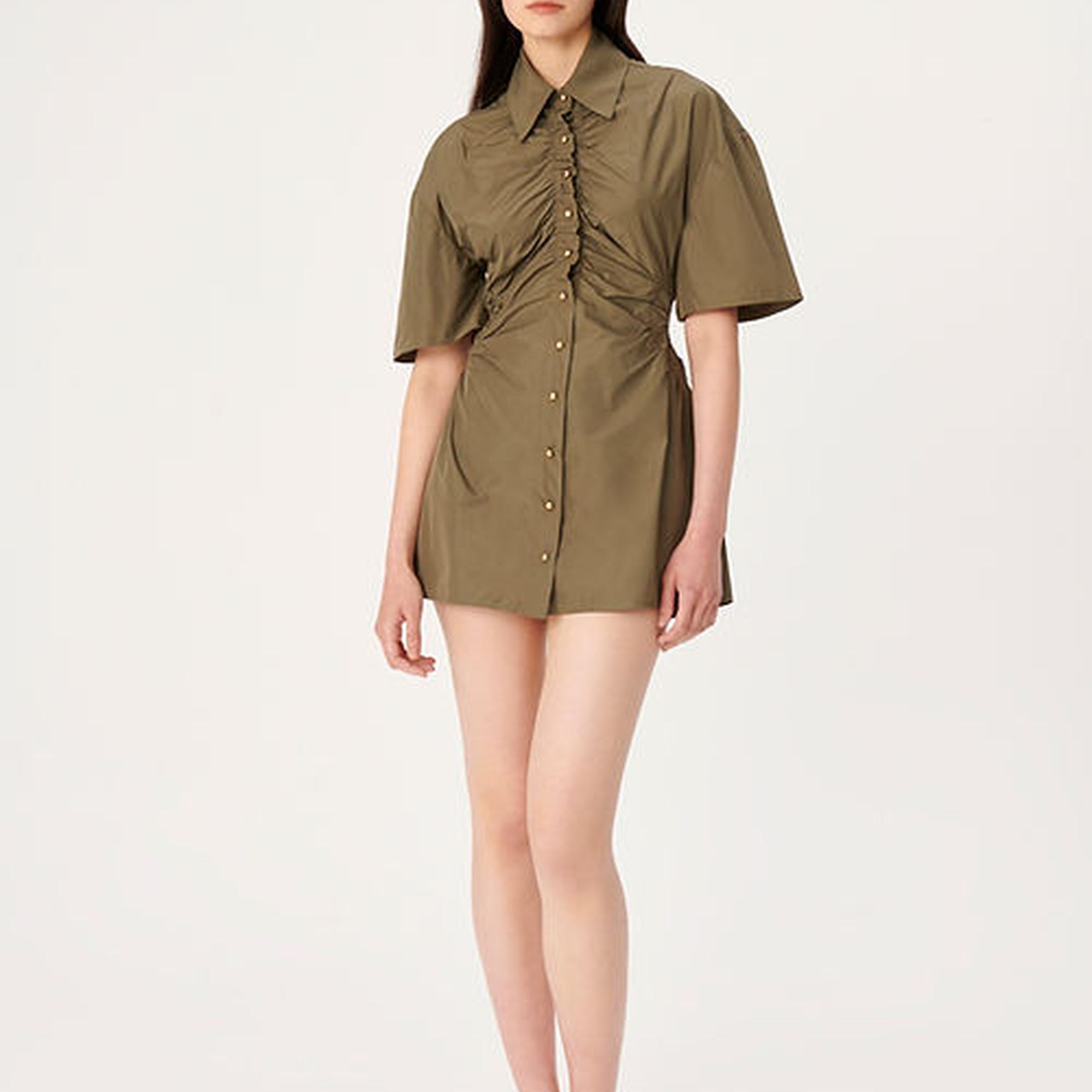 Wabi Sabi Kadın Haki Dorato Düğmeli Elbise