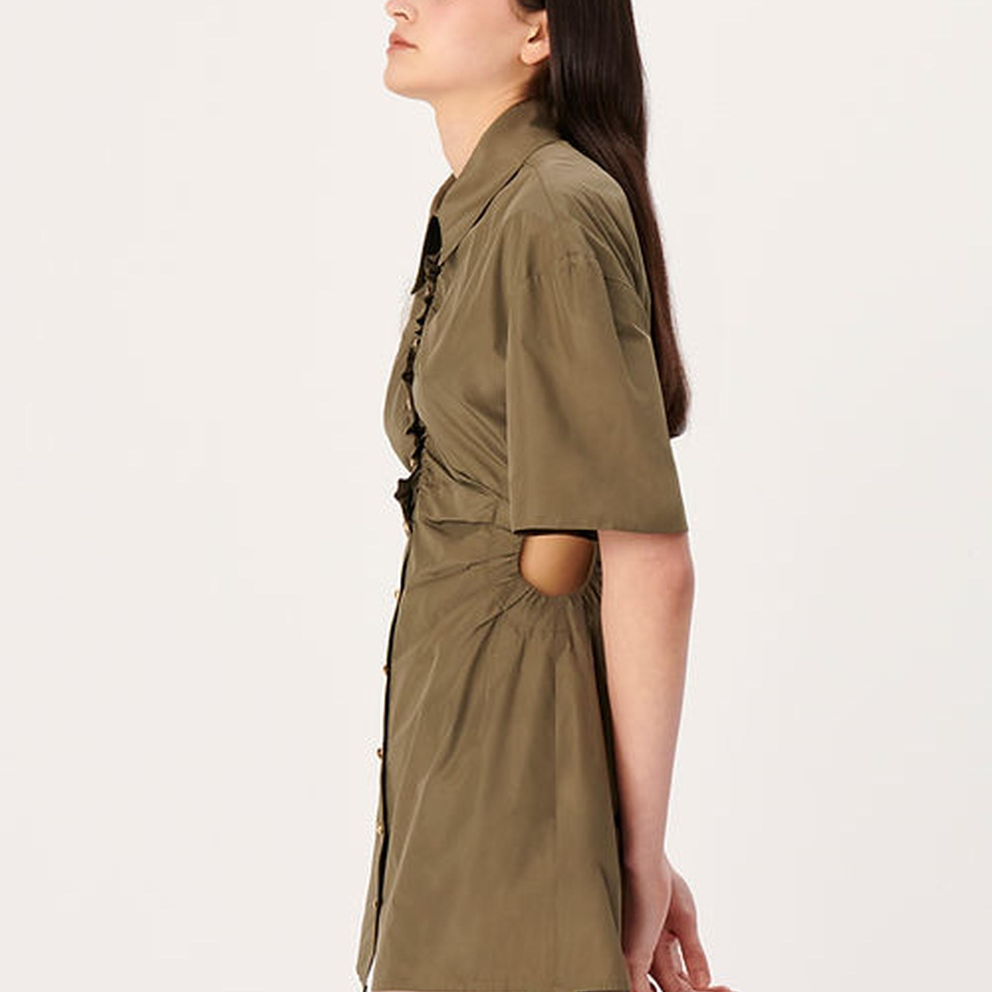 Wabi Sabi Kadın Haki Dorato Düğmeli Elbise