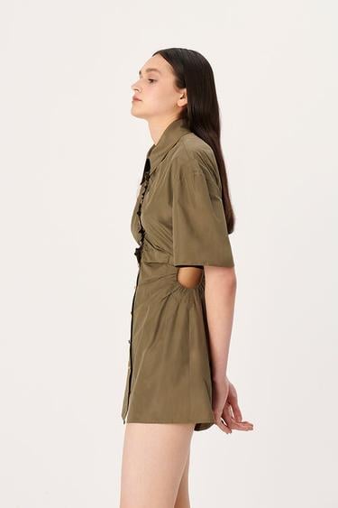  Wabi Sabi Kadın Haki Dorato Düğmeli Elbise