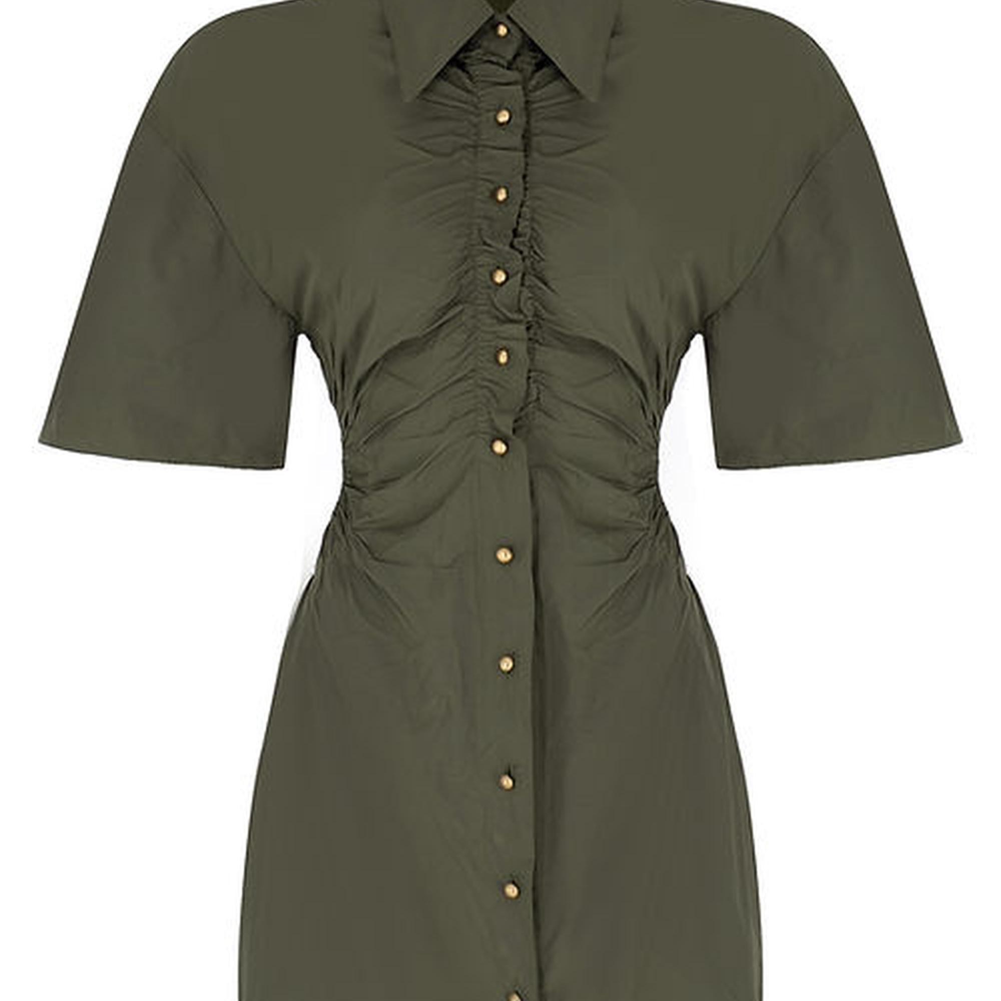 Wabi Sabi Kadın Haki Dorato Düğmeli Elbise