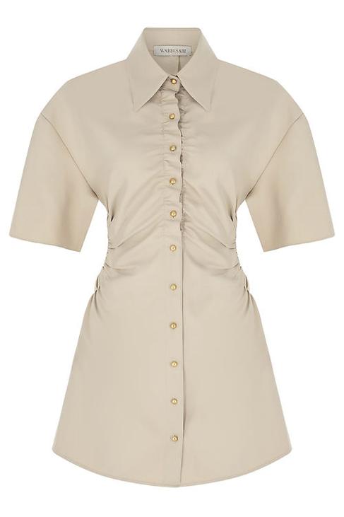  Wabi Sabi Kadın Bej Dorato Düğmeli Elbise