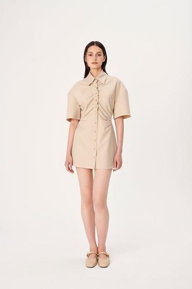  Wabi Sabi Kadın Bej Dorato Düğmeli Elbise