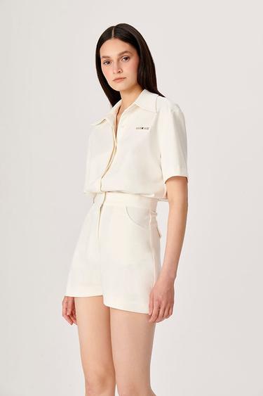  Wabi Sabi Kadın Ekru Eterno Kısa Tulum