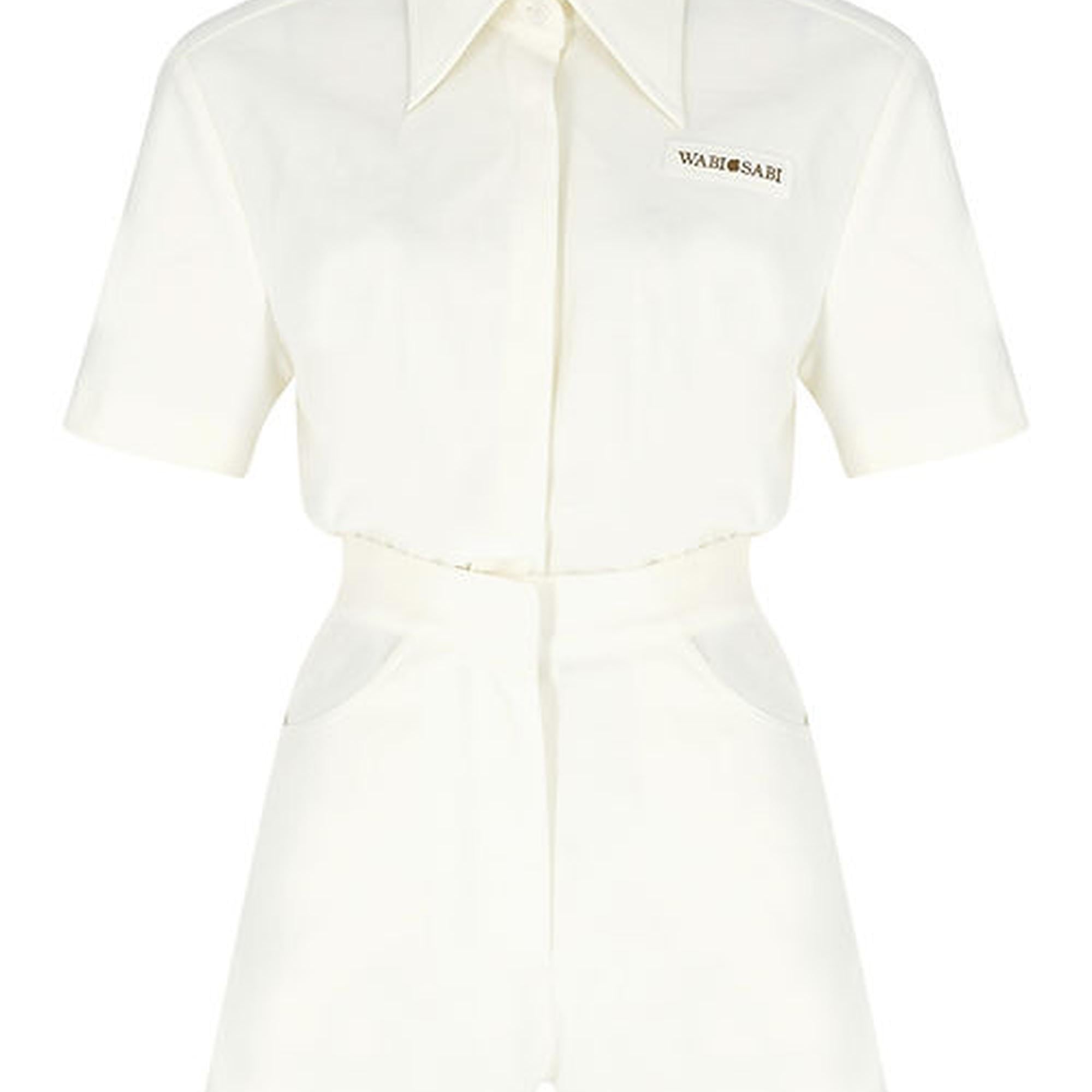 Wabi Sabi Kadın Ekru Eterno Kısa Tulum