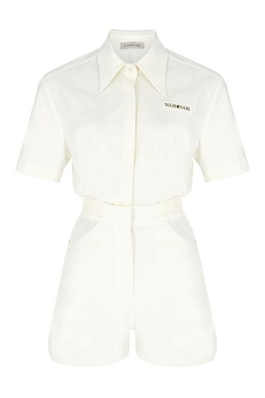  Wabi Sabi Kadın Ekru Eterno Kısa Tulum