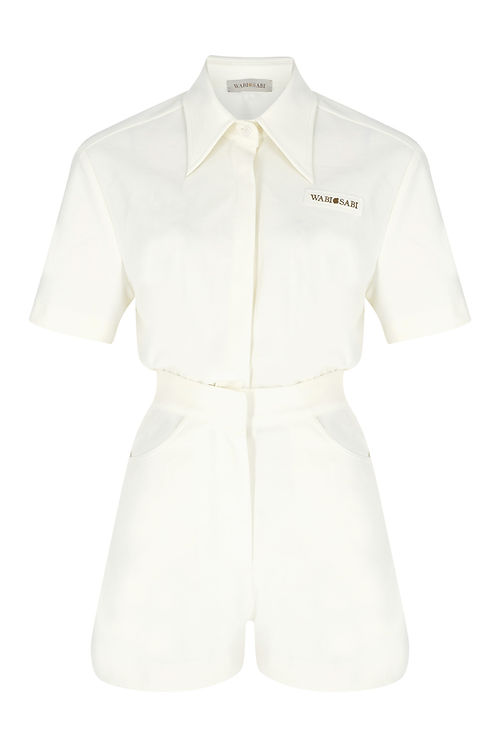  Wabi Sabi Kadın Ekru Eterno Kısa Tulum