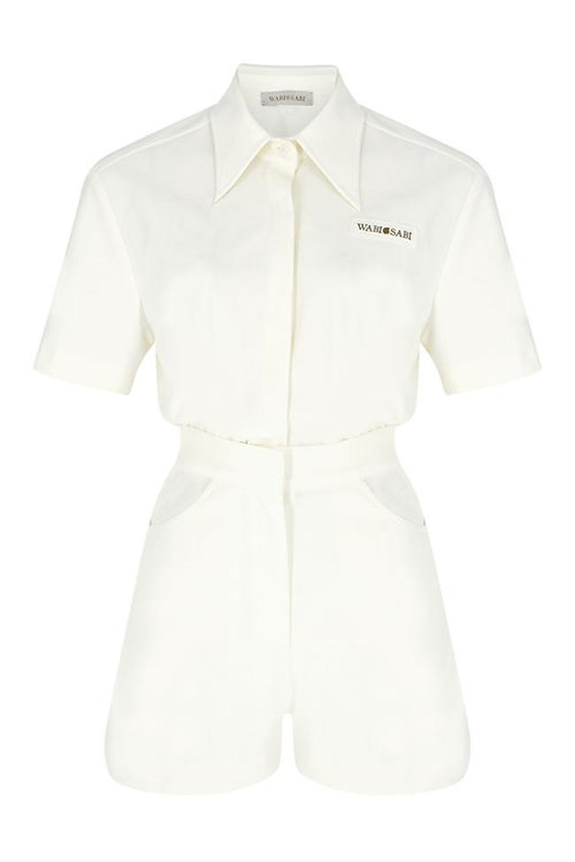  Wabi Sabi Kadın Ekru Eterno Kısa Tulum