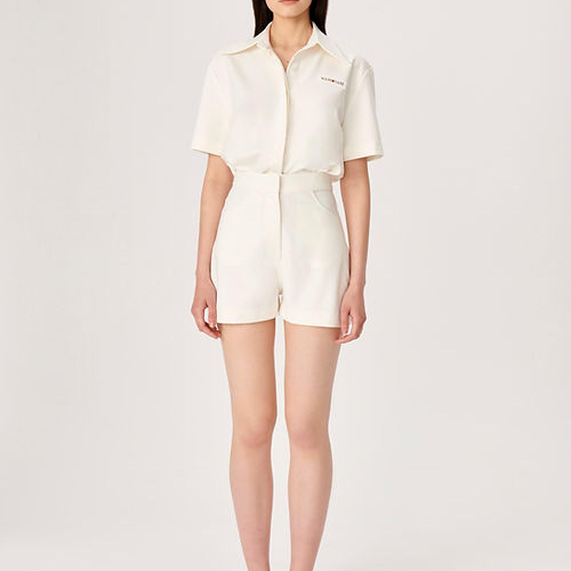 Wabi Sabi Kadın Ekru Eterno Kısa Tulum