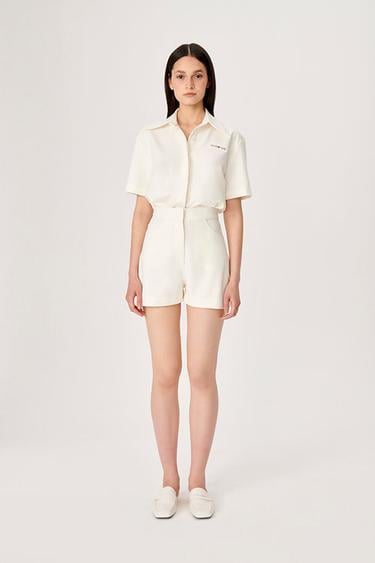  Wabi Sabi Kadın Ekru Eterno Kısa Tulum