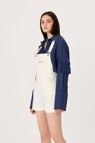  Wabi Sabi Kadın Ekru Gioia Kısa Salopet