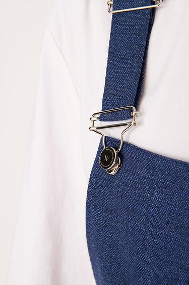  Wabi Sabi Kadın Mavi Keten Gioia Kısa Salopet