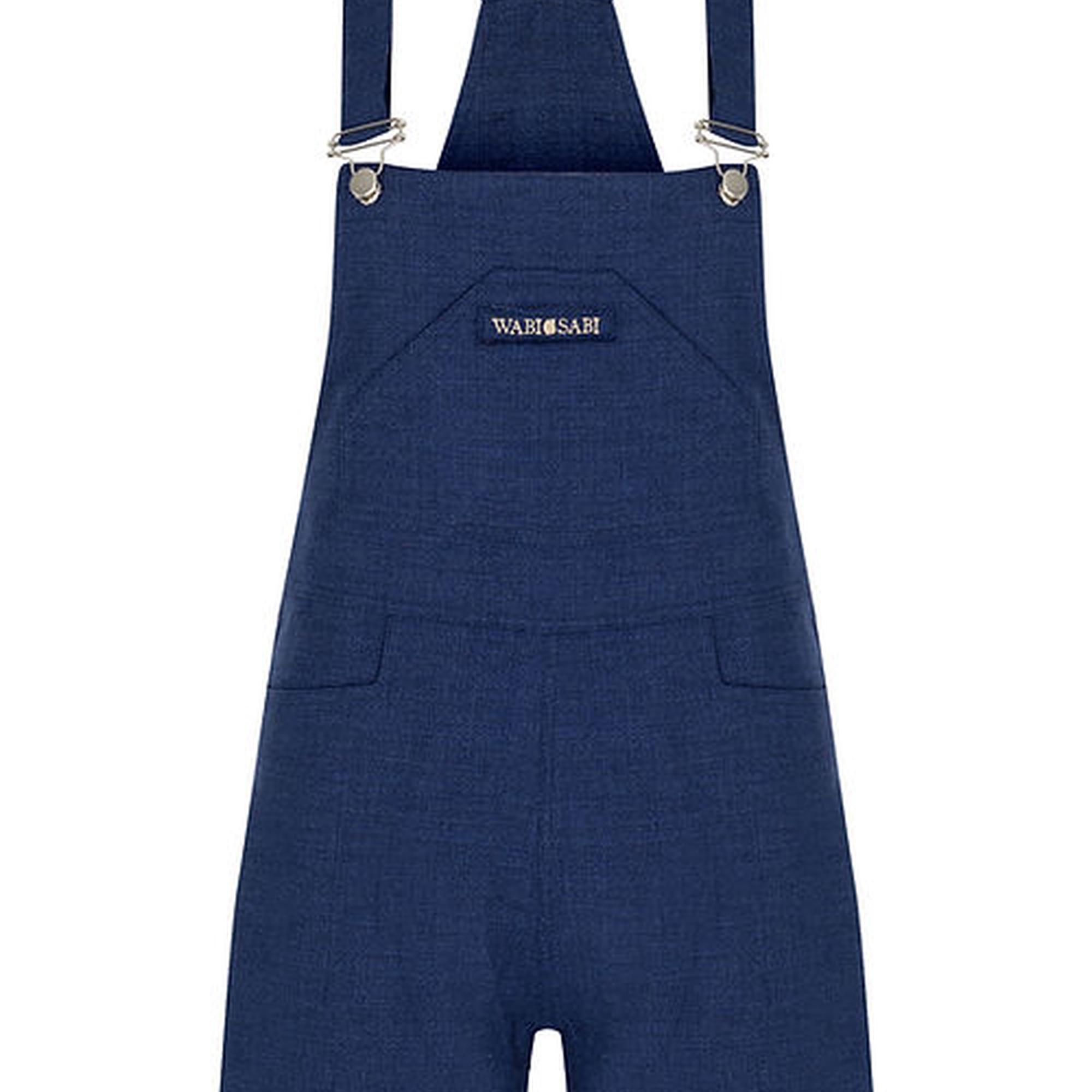 Wabi Sabi Kadın Mavi Keten Gioia Kısa Salopet