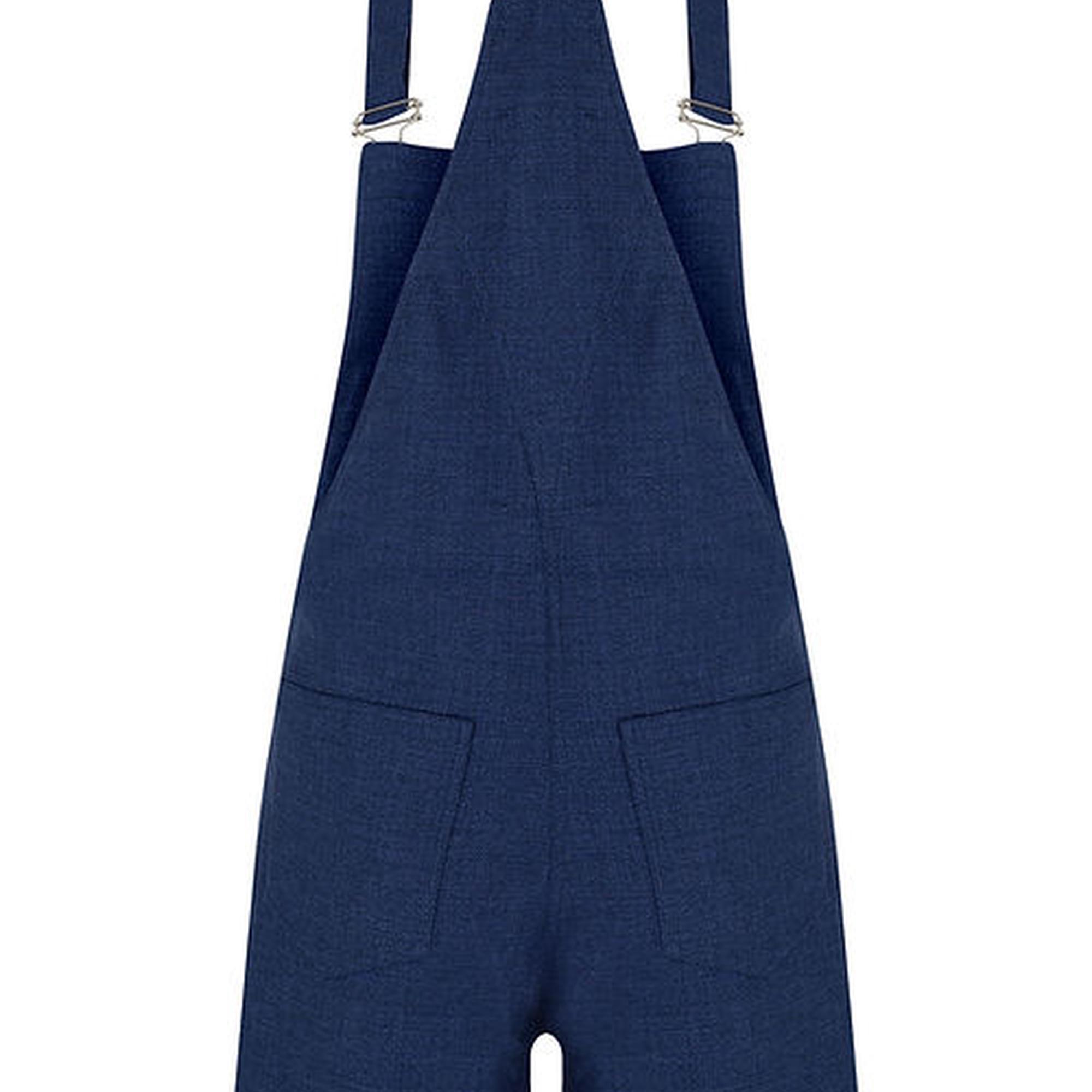 Wabi Sabi Kadın Mavi Keten Gioia Kısa Salopet