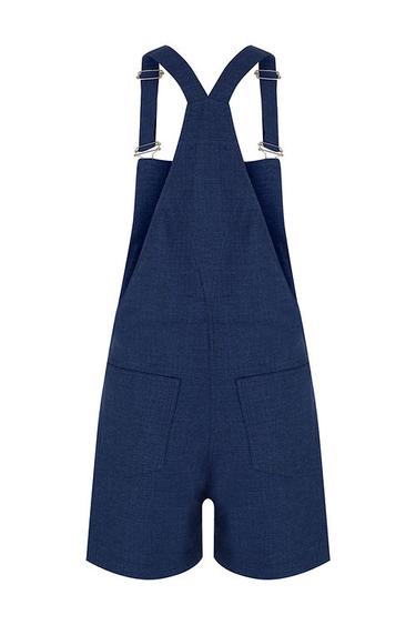  Wabi Sabi Kadın Mavi Keten Gioia Kısa Salopet