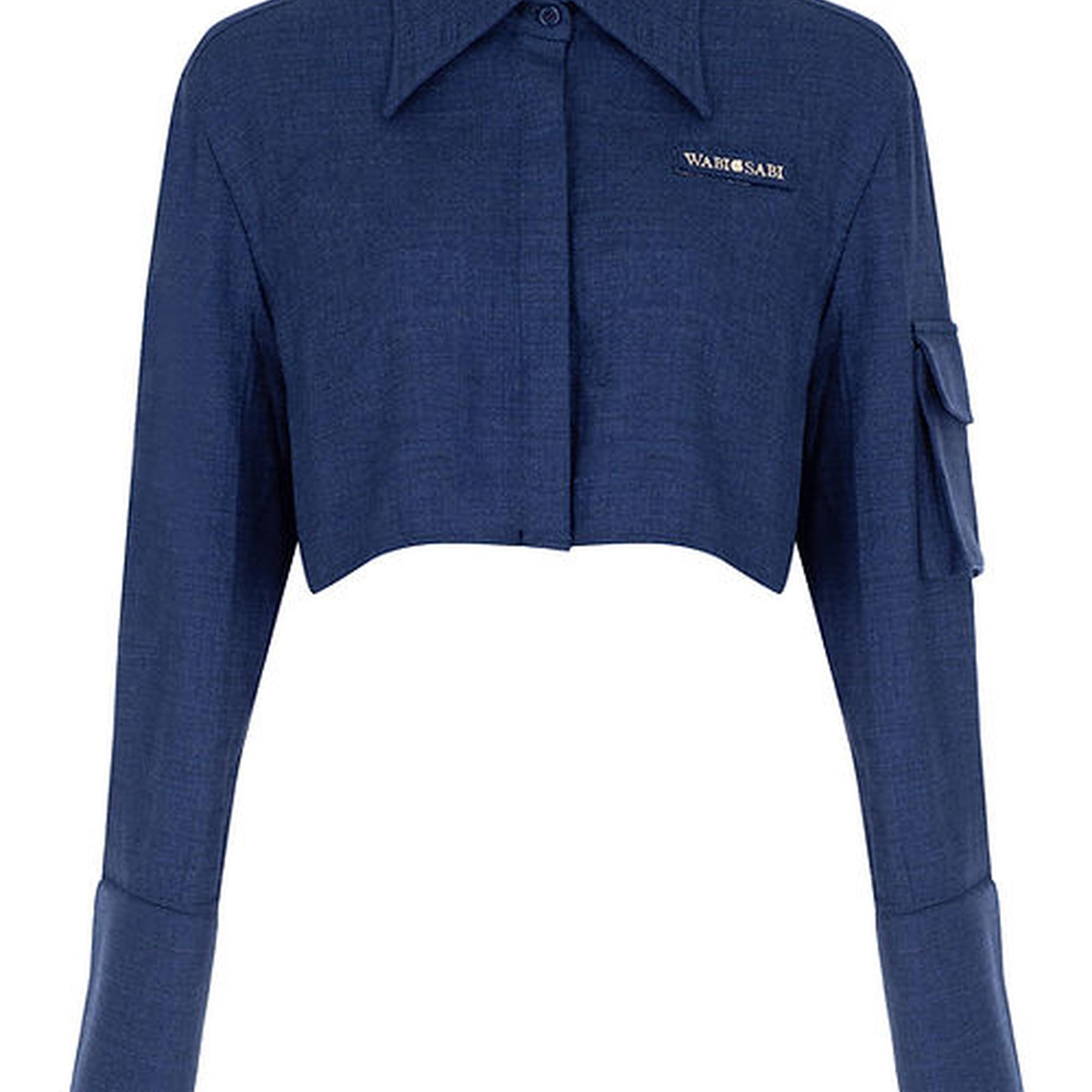 Wabi Sabi Kadın Mavi Keten Vento Gömlek