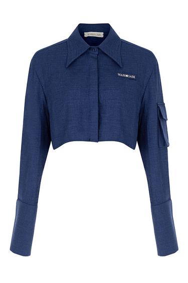  Wabi Sabi Kadın Mavi Keten Vento Gömlek