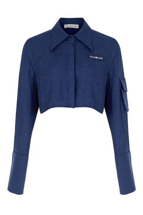  Wabi Sabi Kadın Mavi Keten Vento Gömlek