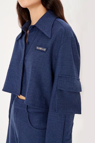  Wabi Sabi Kadın Mavi Keten Vento Gömlek