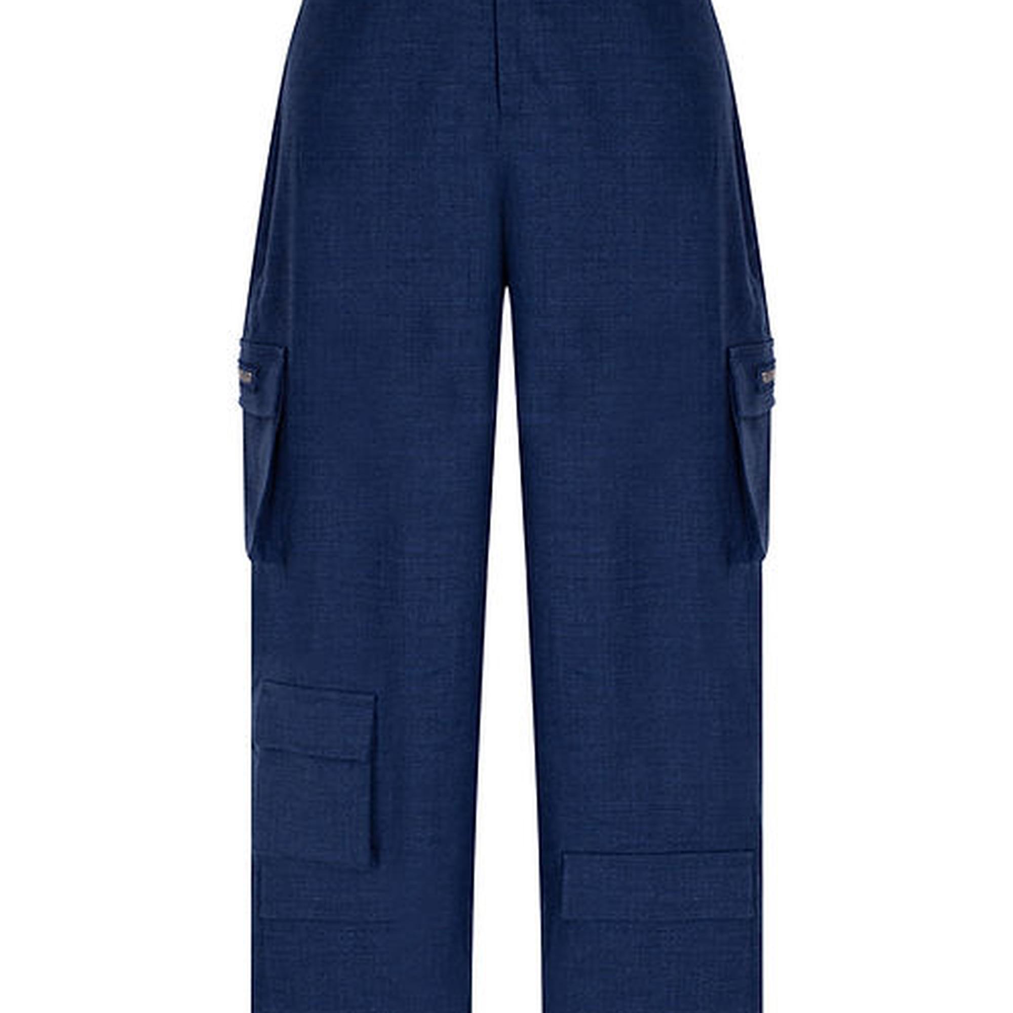 Wabi Sabi Kadın Mavi Keten Vento Pantolon