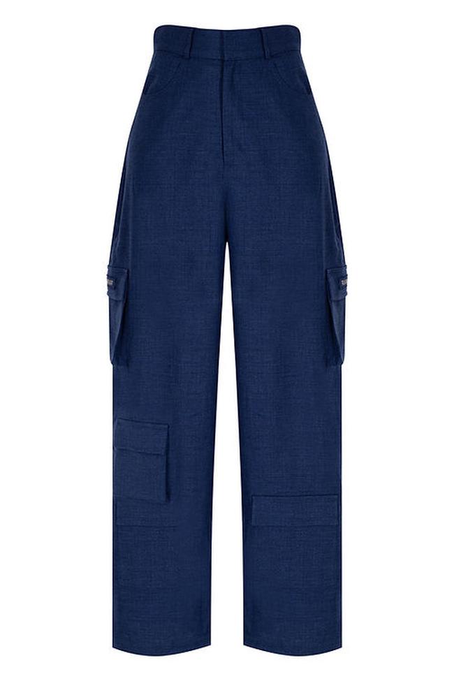  Wabi Sabi Kadın Mavi Keten Vento Pantolon