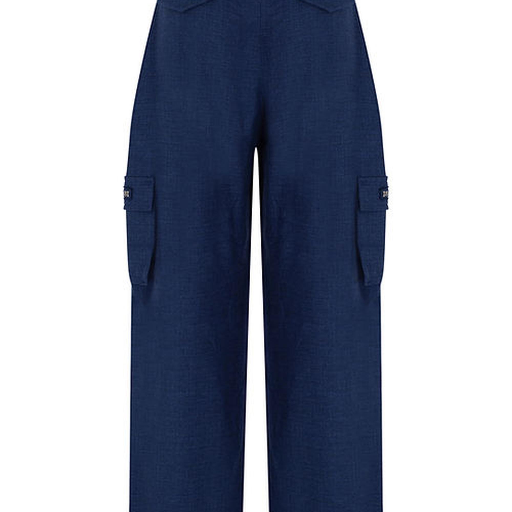 Wabi Sabi Kadın Mavi Keten Vento Pantolon