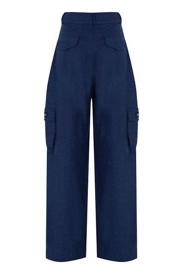  Wabi Sabi Kadın Mavi Keten Vento Pantolon