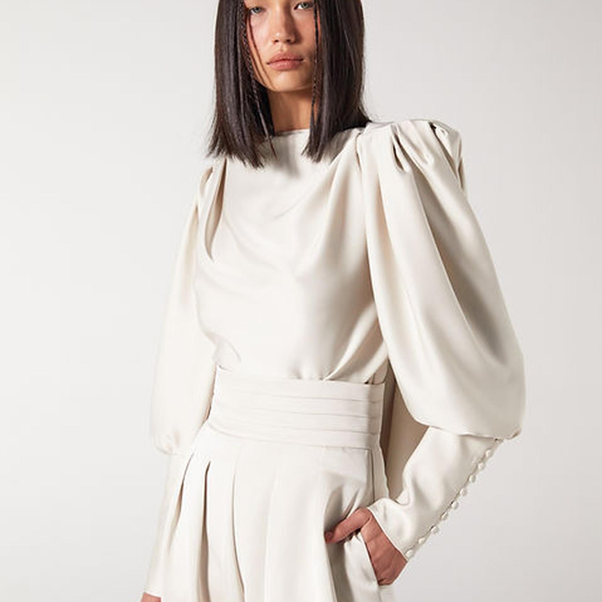 Wabi Sabi Kadın Bej Vatkalı MBÇ Top