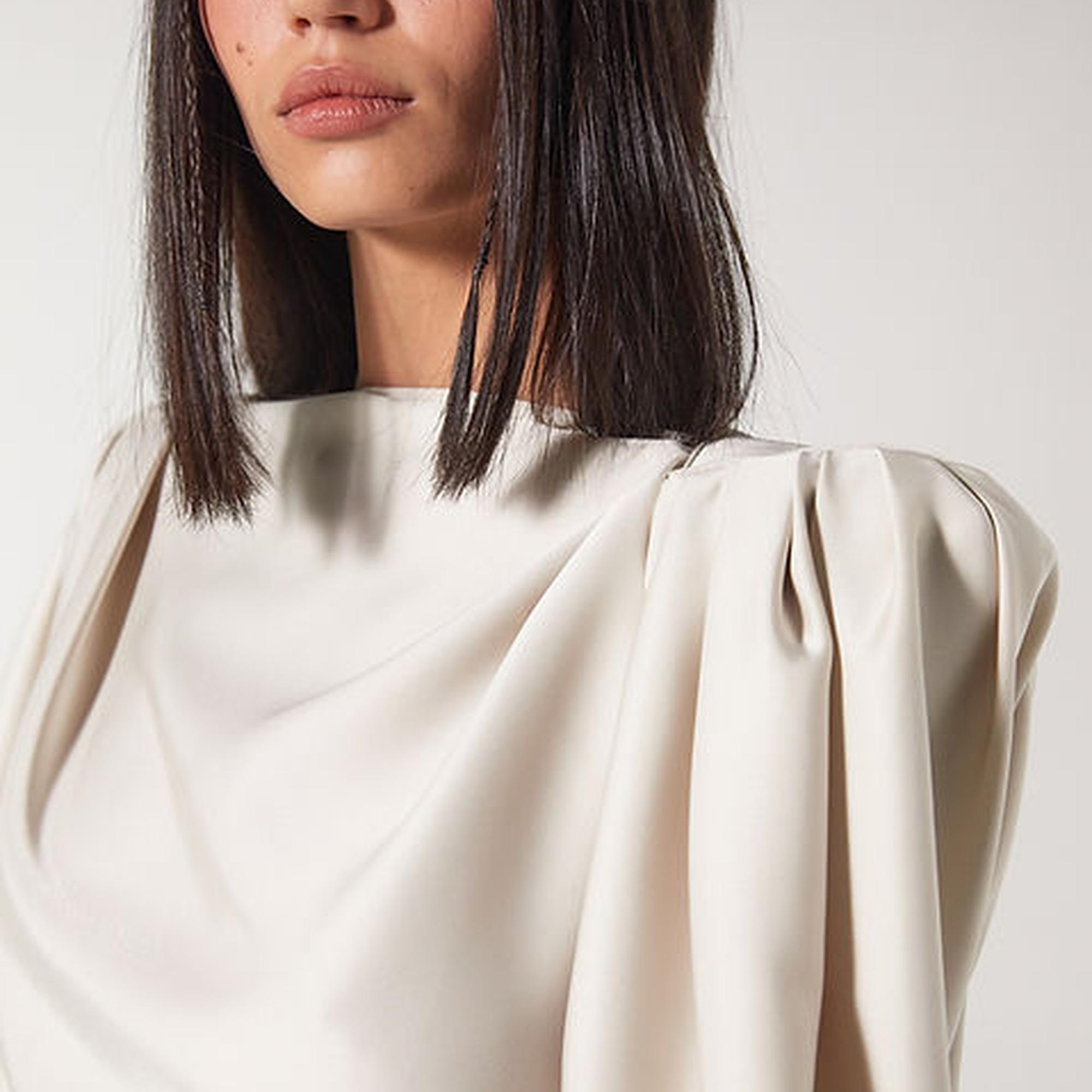 Wabi Sabi Kadın Bej Vatkalı MBÇ Top