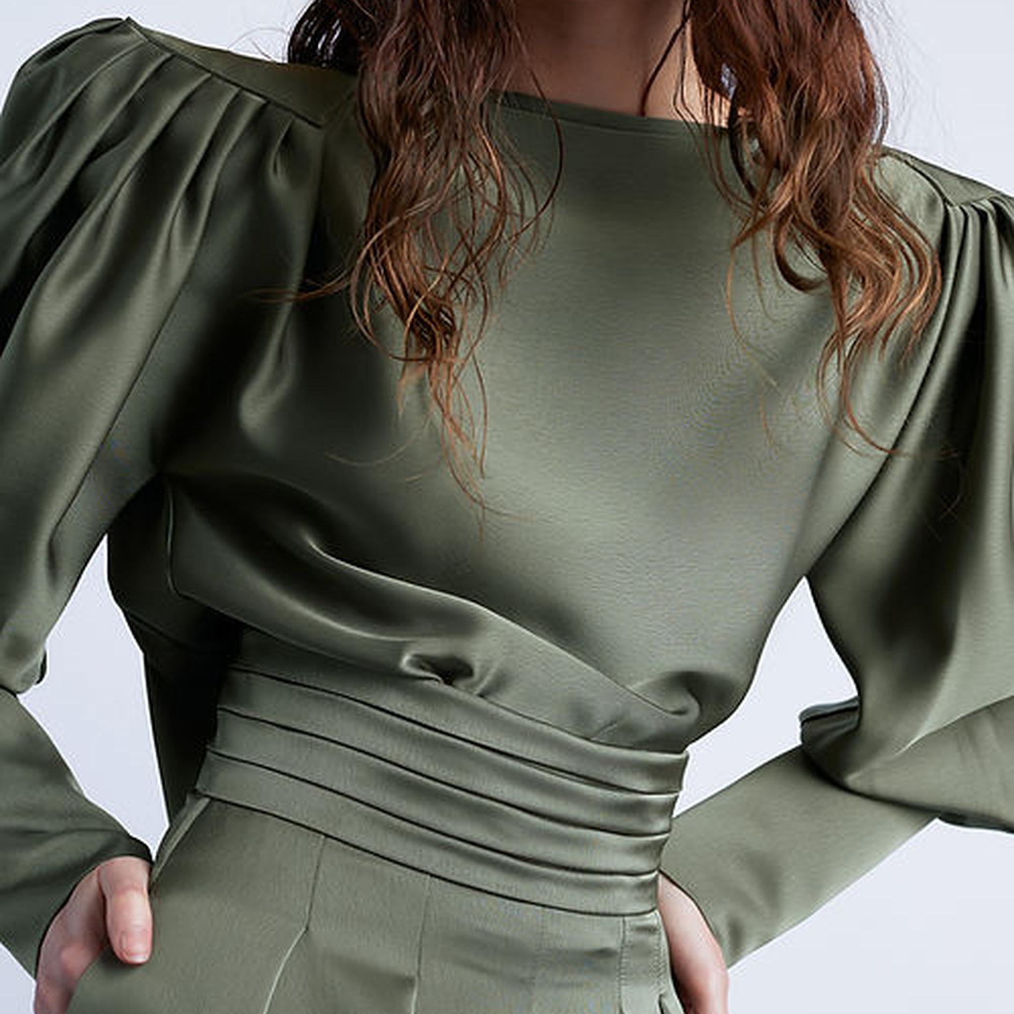 Wabi Sabi Kadın Haki Vatkalı MBÇ Top