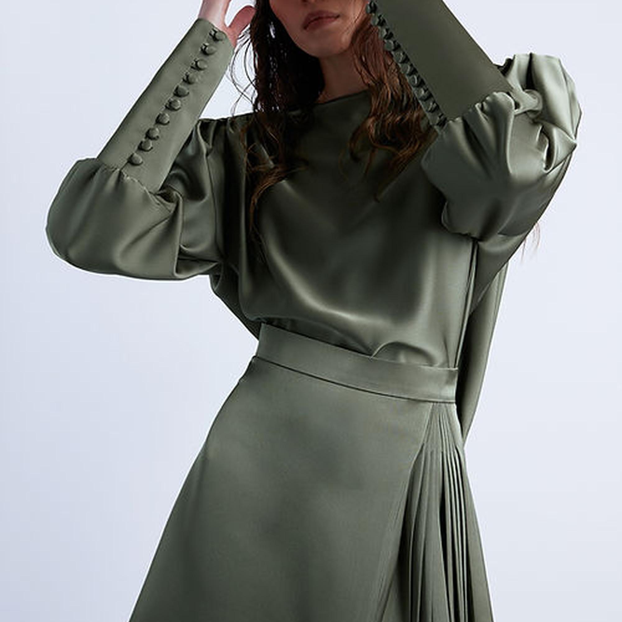 Wabi Sabi Kadın Haki MBÇ Mini Etek