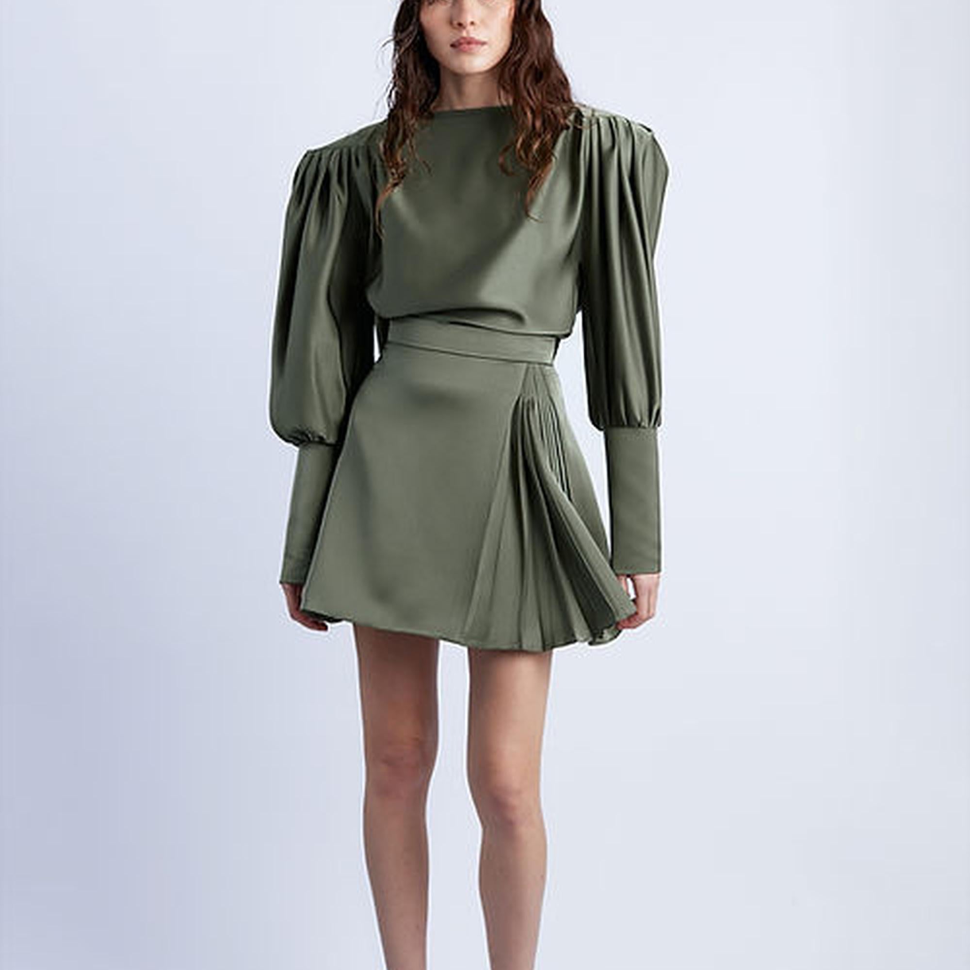 Wabi Sabi Kadın Haki MBÇ Mini Etek