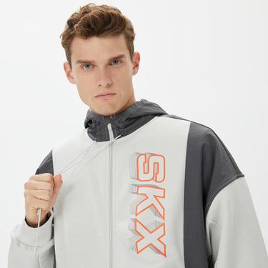  Skechers Lw Fleece Full Zip Erkek Gri Günlük Sweatshirt