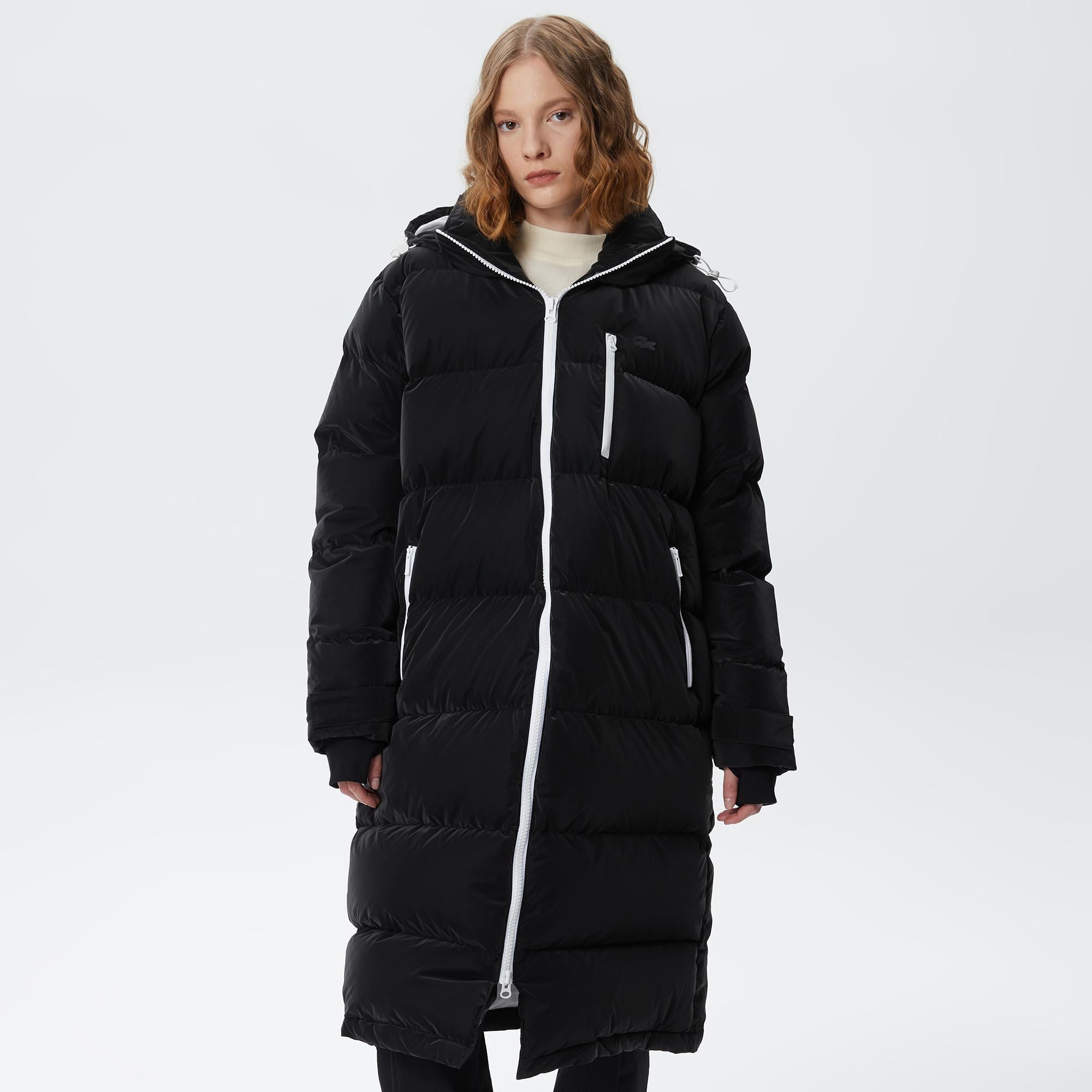 Kadın Kapüşonlu Kapitone Siyah Mont