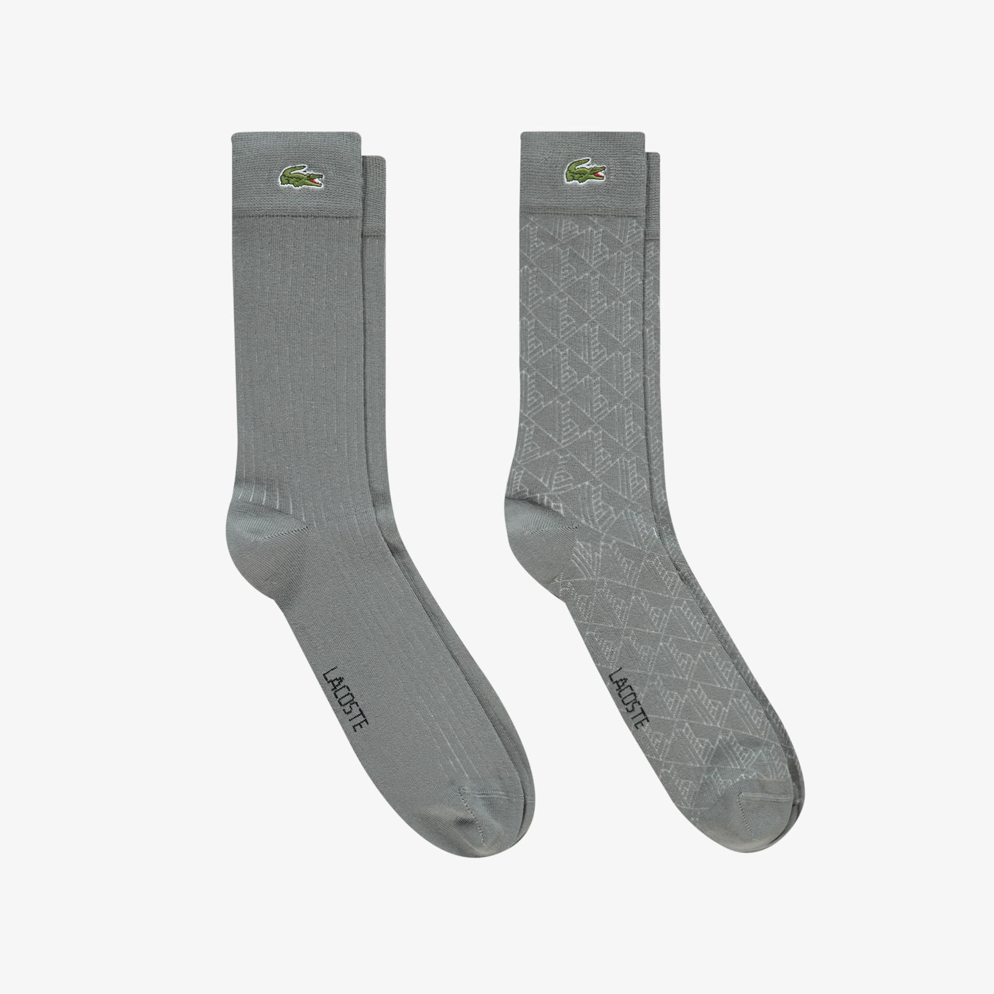 Erkek Baskılı Koyu Gri Çorap