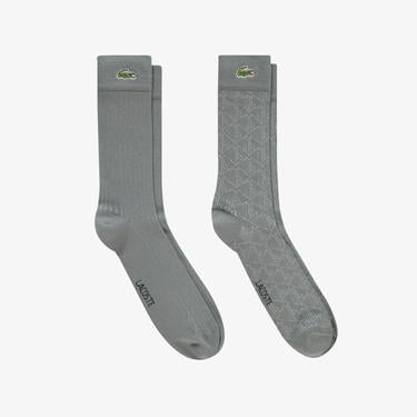  Lacoste Erkek Baskılı Koyu Gri Çorap