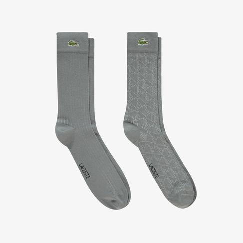  Lacoste Erkek Baskılı Koyu Gri Çorap
