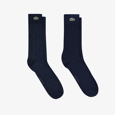  Lacoste Erkek Baskılı Lacivert Çorap