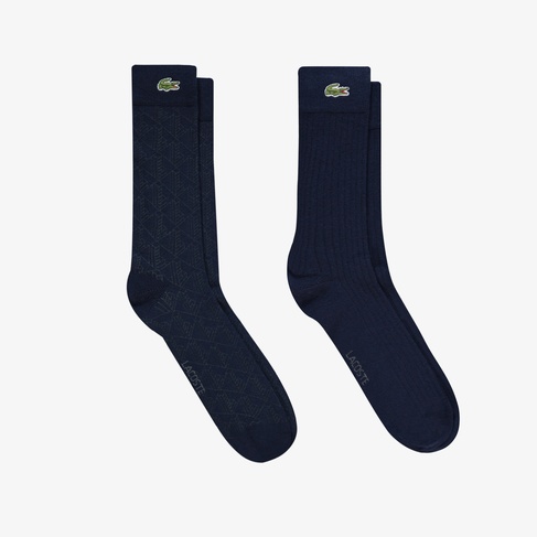  Lacoste Erkek Baskılı Lacivert Çorap