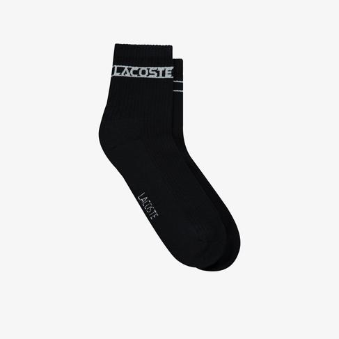  Lacoste Unisex Baskılı Siyah Çorap