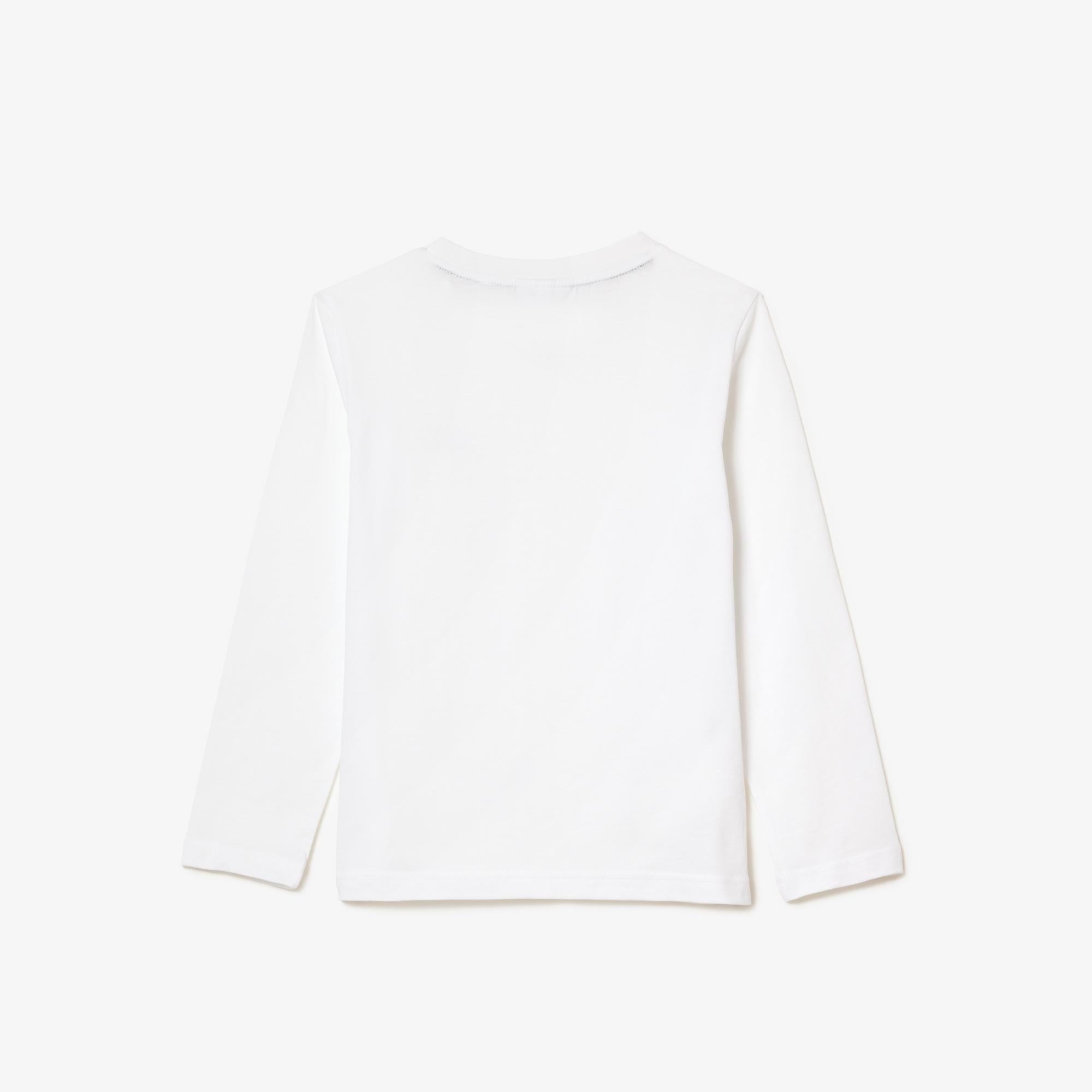Lacoste Çocuk Uzun Kollu Bisiklet Yaka Beyaz T-Shirt