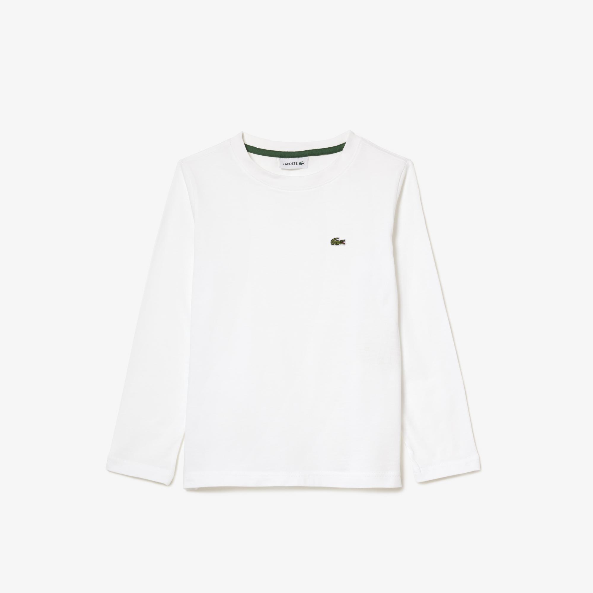 Lacoste Çocuk Uzun Kollu Bisiklet Yaka Beyaz T-Shirt
